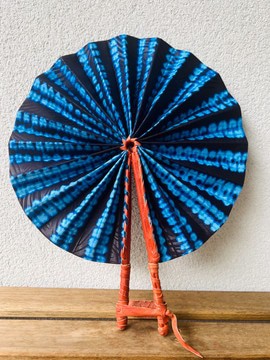 Éventail Wax bleu paon