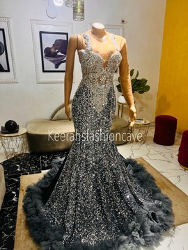 Embellished trumpet  sequin dress , prom dresses , sequin dresses, evening gowns