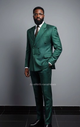 Stripe green suit