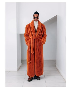 The Rust brown Overall Fur-Coat