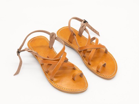 Sandale en cuir véritable haute qualité fait main mode femme