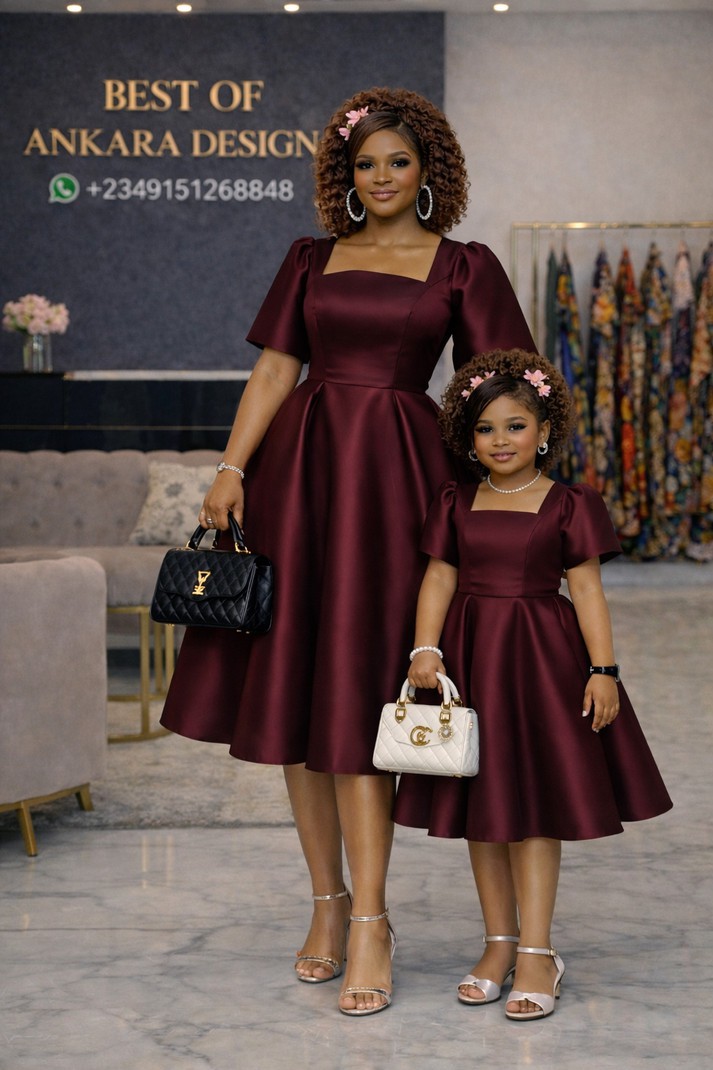 Luxury Brocade Mother and Daughter Matching Dress  Elegant Family Occa -  ANKA