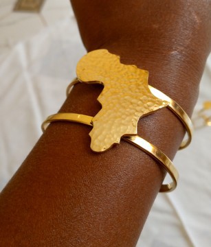 Bracelet en couches de carte africaine / bracelet en laiton