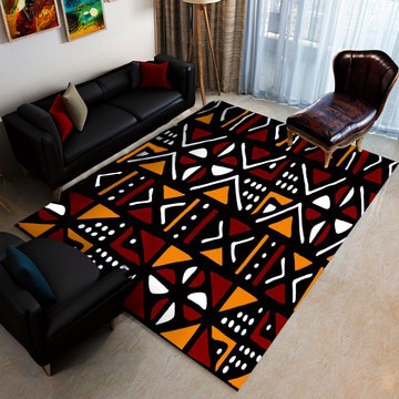 African Mudcloth Print Carpet Rug (LARGER SIZES AVAILABLE)