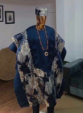 Traditional 4 piece Royal Damask set /African men's  Agbada clothing/wedding suits/Dashiki.