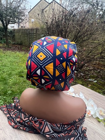 Reversible silk satin bonnet / size Large