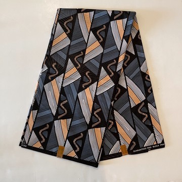 Grey Multicolor Geometric Print Abstract Design Cotton Fabric  - By the Yard