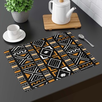 (TWO PIECES) Tabletop Placemat Afro Bogolan Pattern (MORE SIZES AVAILABLE)