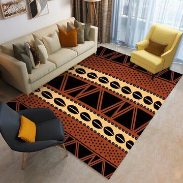 Center Carpet For Living Room Cowrie African Print Rug (LARGER SIZES AVAILABLE)