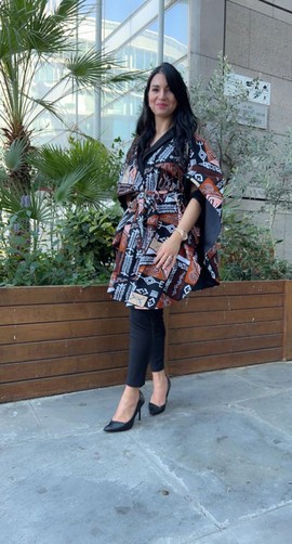 Kimono cape in “bogolan” wax