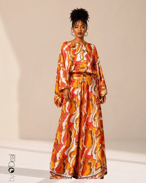 Beautiful wide pants set and matching tunic