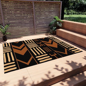 Outdoor Area Rug Colorful African Traditional Carpet (LARGER SIZES AVAILABLE)