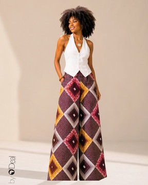 Pantalon taille haute en wax premium