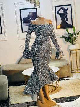 Sequin prom dress,shimmery evening gown,African wedding dress