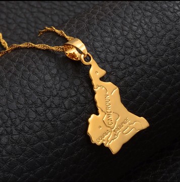 Cameroon map necklace