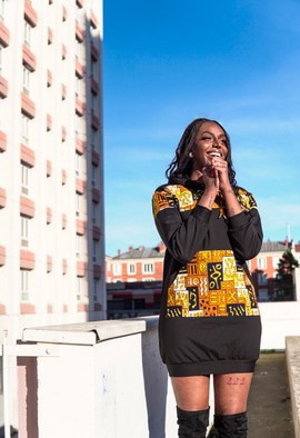 NKAYA QUEEN sweatshirt dress – Cotton elastane &amp; Wax