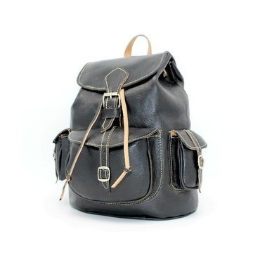 BIG SALE! Genuine Leather Backpack with Red Kilim Handmade by Cuiroma Craftsmen in Morocco
