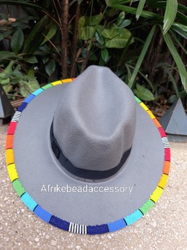 Beaded fedora, African fedora, Summer hats, Beach wears