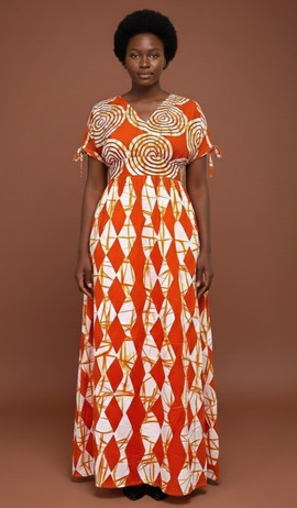 Robe longue à imprimé Ankara – Robe africaine pour femme confectionnée sur mesure