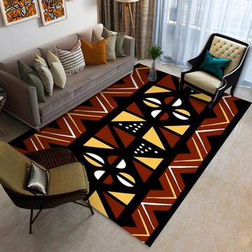 Bogolan African Rugs for Living Room Tribal Carpets Brown (LARGER SIZES AVAILABLE)