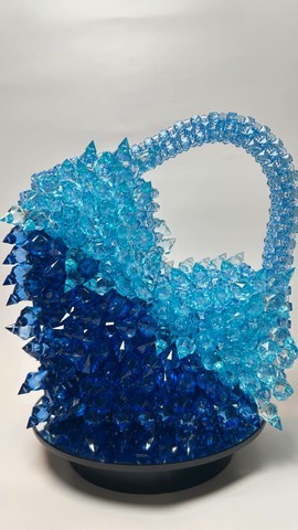 Women's Spiky Heart-Shaped Beaded Bag for Outings (blue)