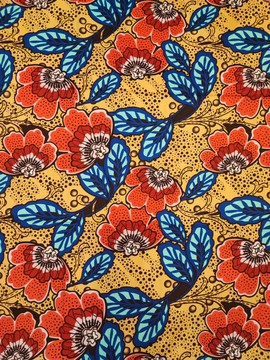 COUPON FABRIC WAX AFRICAN WEDDING FLOWER PATTERN