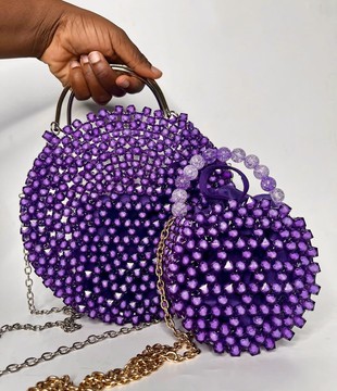 Ensemble de sacs ronds perlés mère et fille