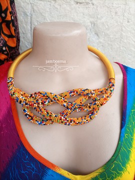 Collier perlé, collier femme, tour de cou Maasai, collier perlé africain, collier moderne