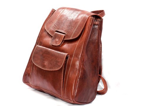Handmade real natural leather satchel