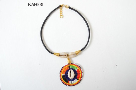 African cowrie shell maasai beaded necklace | Handmade neck piece | Tribal pendant jewelry