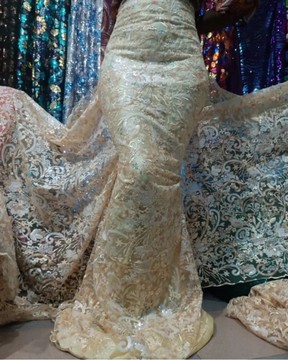 Échantillon de tissu en dentelle de 5 yards