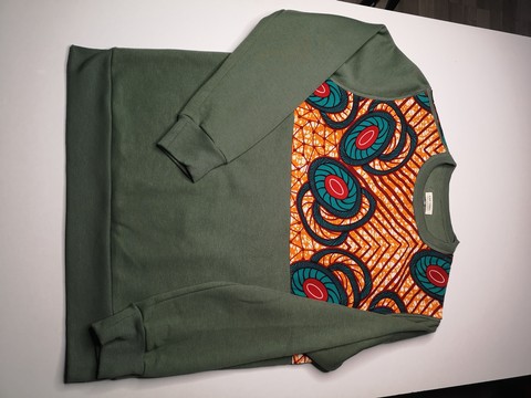 Sweatshirt - UNISEX Wax Khaki green Size XL