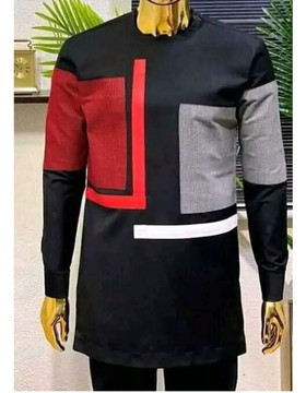 Costume traditionnel blanc fin pour hommes africains avec pantalon assorti