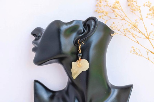 African bone earrings, Brass Earrings, Elegant earrings, Drop earrings, Christmas Gift