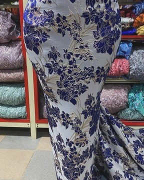 Damask , brocade , fabric for suit (5 yards )