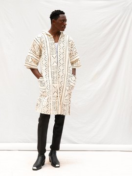 The Builder Hooded Bogolan Cloak