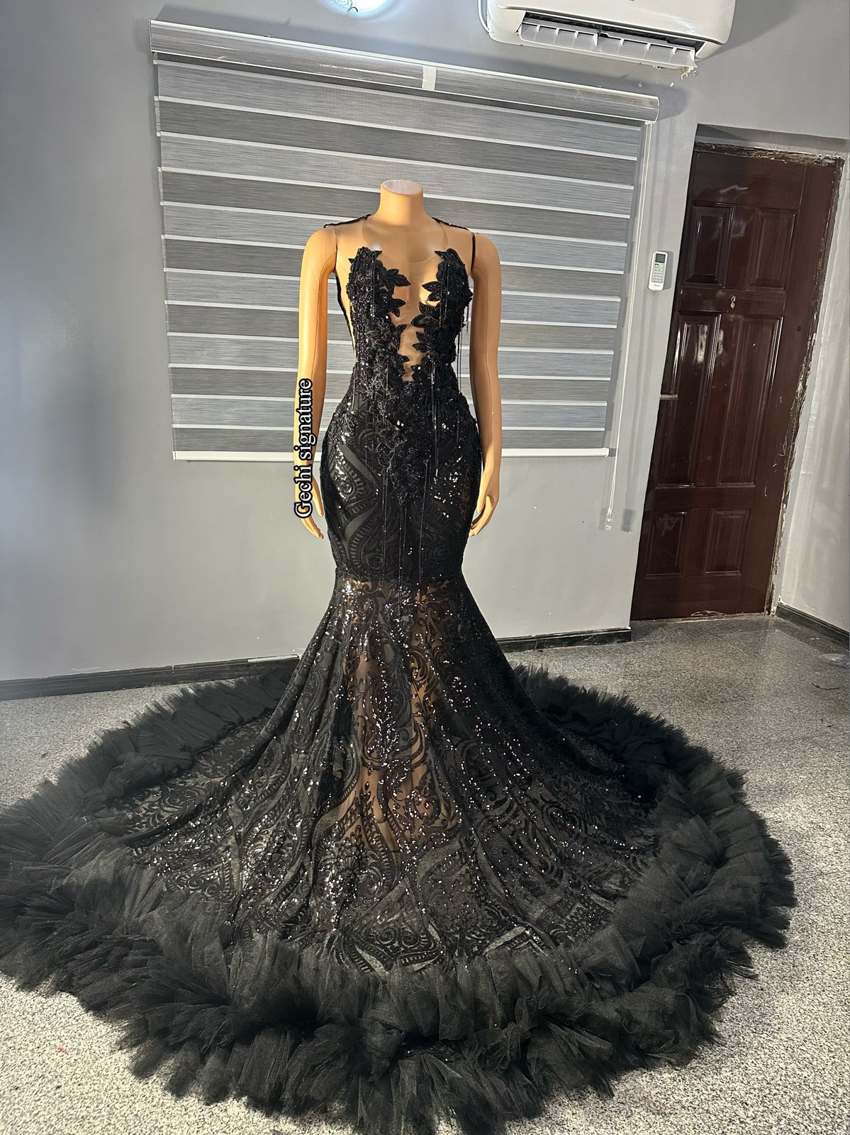 black dress plunge neckline Love - Black Formal Dress main image 0