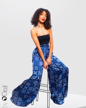 Wide-leg silk pants