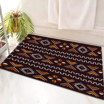 African Bathroom Printed Bath Mat Bogolan Rug Colorful (LARGER SIZES AVAILABLE)