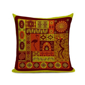 african print graphic  linen decorative pillow case