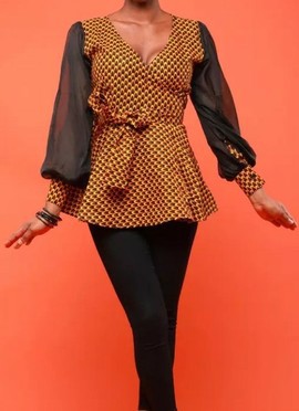 Teetee peplum wrap top