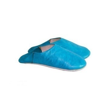 Genuine Leather Slippers for Women Blue