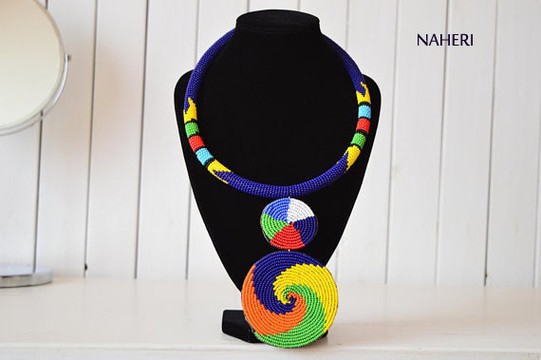 African Maasai Beaded Necklace | Zulu Beaded Necklace | Tiered &amp; Tribal