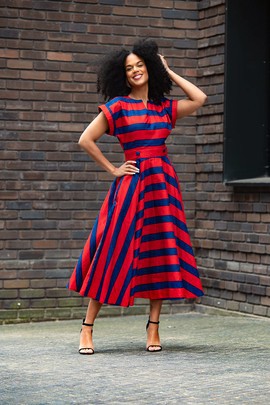 PEJU RED AND BLUE DRESS