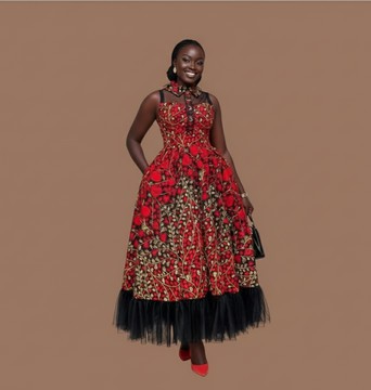 Robe longue imprimée Ankara – Robe africaine pour femme faite à la main
