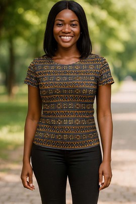 Chic Mudcloth African T-shirt Women – Modern Afrocentric Fashion