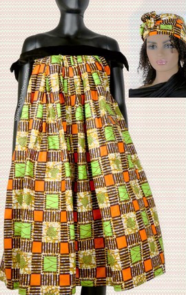 Summer or ceremony dress / Flared dress goes everywhere with scarf, headband (RV 11)