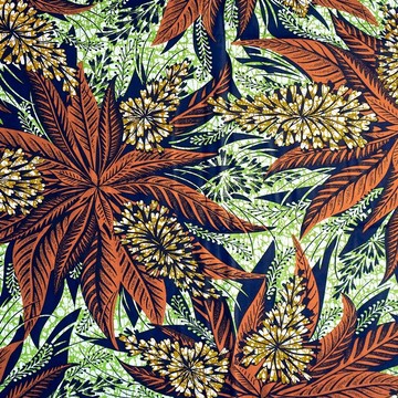 COUPON FABRIC WAX AFRICAN WEDDING FLOWER PATTERN