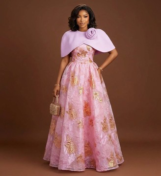 Long pink floral chest dress