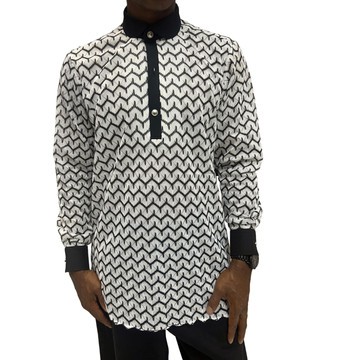 Men's Danshiki Cotton Long Sleeve Shirt